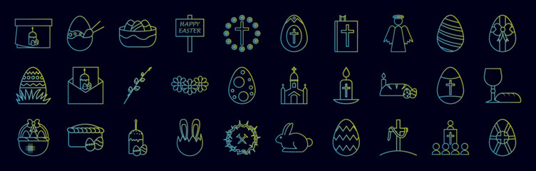 Easter nolan icons collection vector illustration design