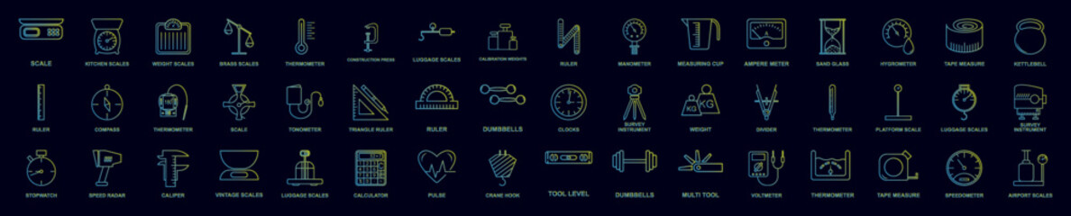 Measuring instruments nolan icons collection vector illustration design