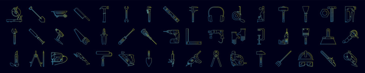 Home repair tool nolan icons collection vector illustration design