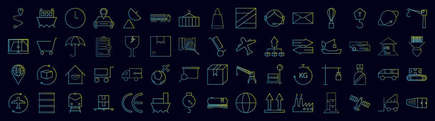 Logistics nolan icons collection vector illustration design