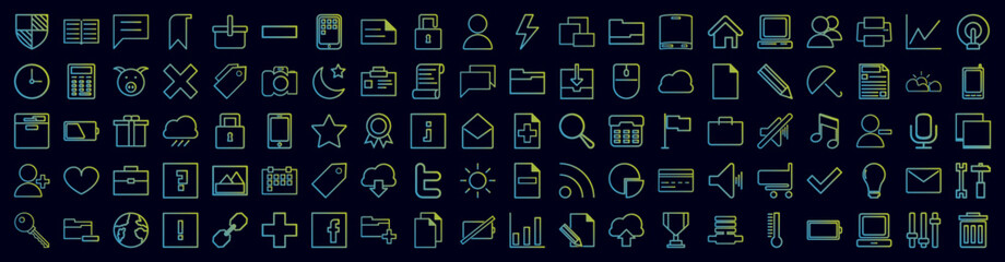 Web nolan icons collection vector illustration design