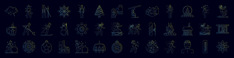 Winter nolan icons collection vector illustration design
