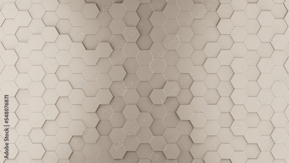 Poster Realistic abstract honeycomb background. 3d rendering.