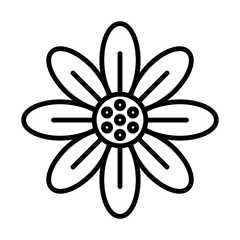 Daisy, Chamomile Flower, Flower Icon Logo Design Vector Template Illustration Sign And Symbol Pixels Perfect
