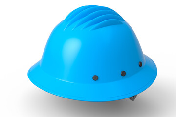 Fototapeta premium Blue safety helmet or hard cap isolated on white background