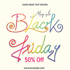 Black friday banner hand made written sale offer template 