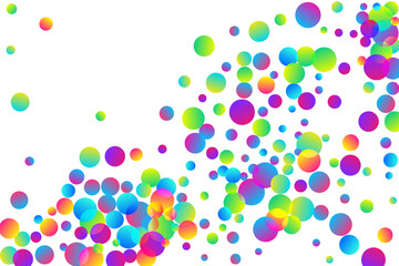 Beautiful party confetti decoration vector illustration. Rainbow round elements christmas vector.