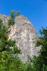Protected limestone Landscape Cesky Kras about River Berounka, Central Bohemia, Czech Republic
