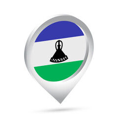 Lesotho flag 3d pin icon