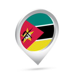 Mozambique flag 3d pin icon