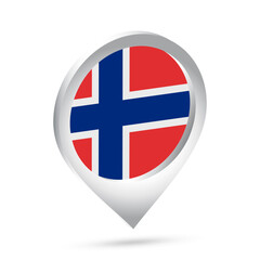 Norway flag 3d pin icon