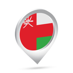 Oman flag 3d pin icon