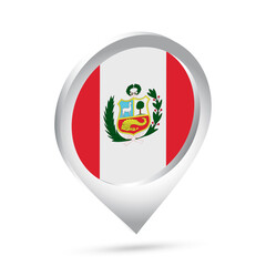 Peru flag 3d pin icon