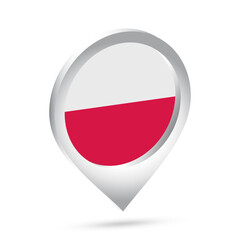 Poland flag 3d pin icon
