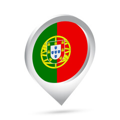 Portugal flag 3d pin icon