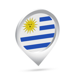Uruguay flag 3d pin icon