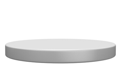 Empty round white Podium scene or 3D round pillar stand scene and winner pedestal. Isolated 3d render