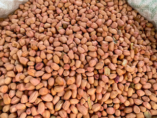 pile of peanuts (Arachis hypogaea L.) for sale in the market