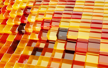 Background of colorful glass cubes as 3D-Illustration