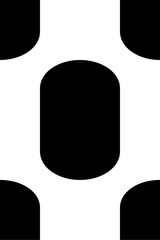 Black Vector Seamless Rounded Rectangles 1x1 Vertical