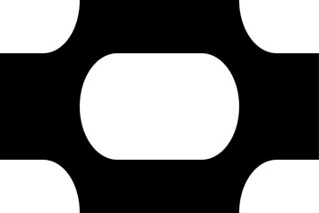 Black Vector Seamless Rounded Rectangles Inversed 1x1 Horizontal