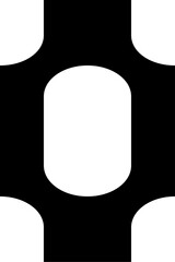 Black Vector Seamless Rounded Rectangles Inversed 1x1 Vertical