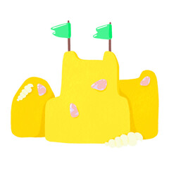 Sandcastle Cartoon Illustration