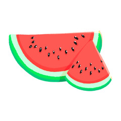 Watermelon Slices Cartoon Illustration
