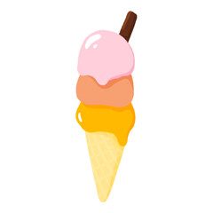Ice cream Cone Cartoon Illustration