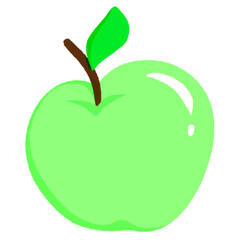 Green Apple Cartoon Illustration