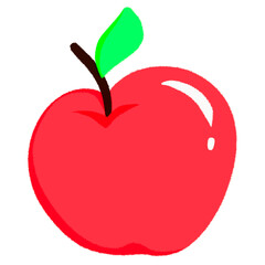 Red Apple Cartoon Illustration