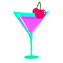 Cocktail Cherries Cartoon Illustration