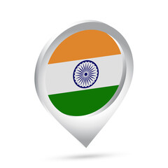 India flag 3d pin icon