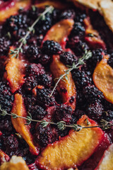blackberry galette with peaches and thyme