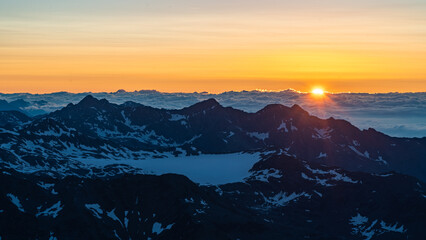 sunrise over the mountains