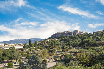 Fototapeta premium Beautiful view of the Acropolis and Erechtheion in Athens, Greece