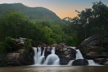 Waterfall on the forest in Pirenopolis, Goias, Brazil