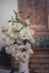 White roses. texture on the background with a place for writing