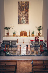 Catholic Church. interior of the church. the concept of prayer and religious life