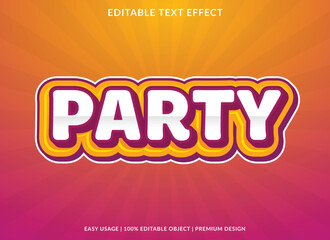 party editable text effect template with abstract background style