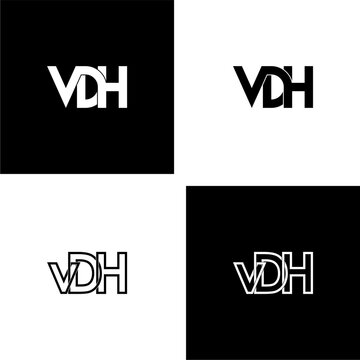 vdh letter initial monogram logo design set