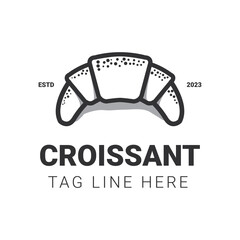 Obraz premium food croissant vector outline design.