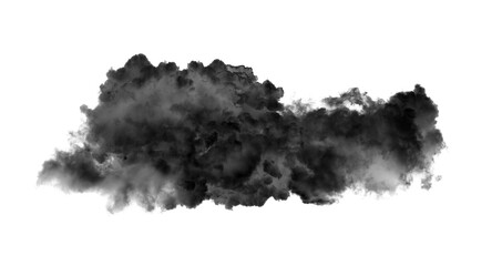 Black clouds or smoke isolated on transparent png - obrazy, fototapety, plakaty