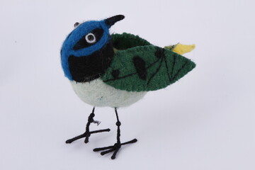 Arts and crafts bird made of felt