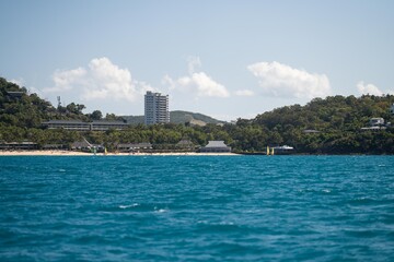 Naklejka premium tropical islands and super yachts in queensland australia