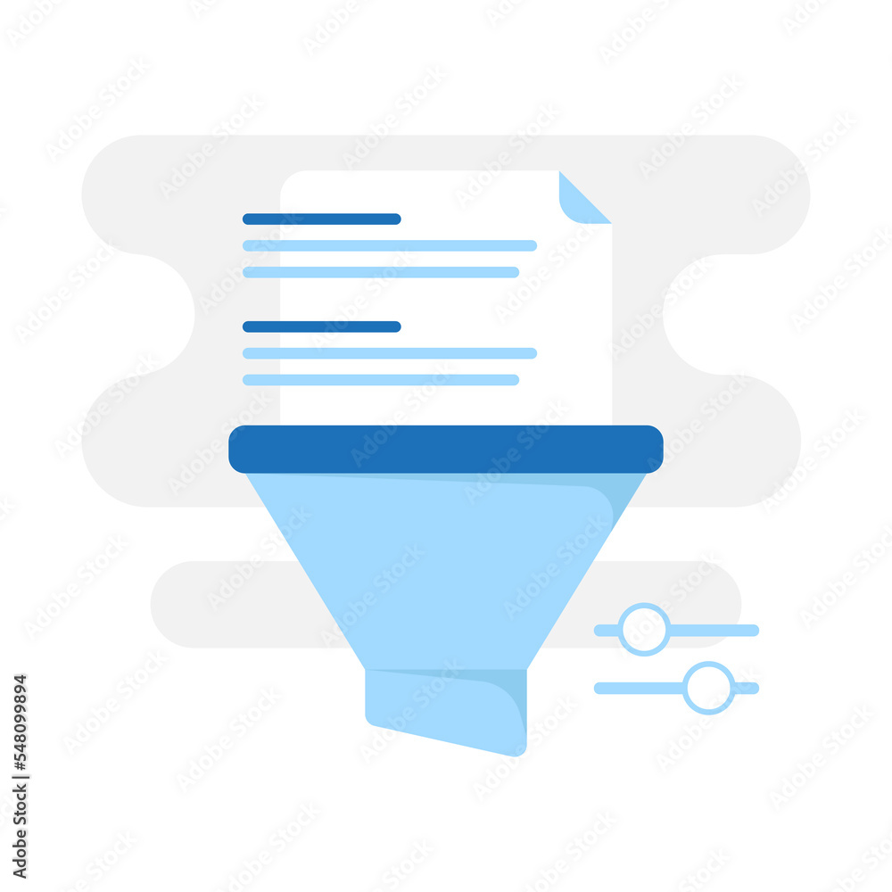 Aufkleber sort data, information filtering system concept illustration flat design vector eps10. modern graphi