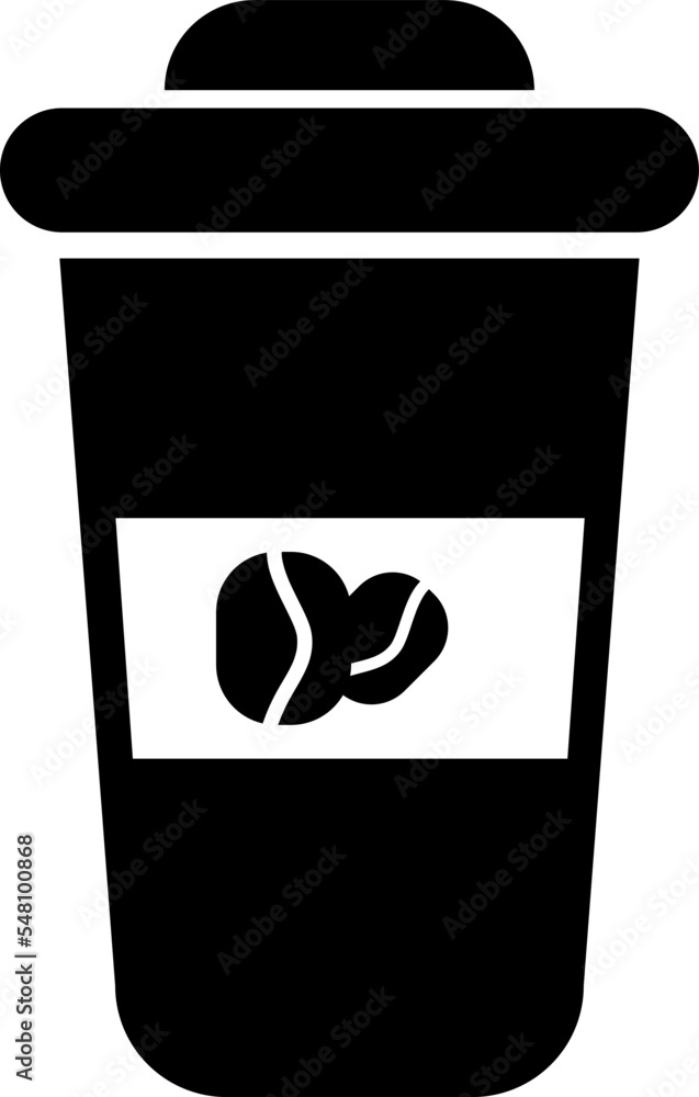 Aufkleber coffee paper icon vector glyph style design on white background..eps