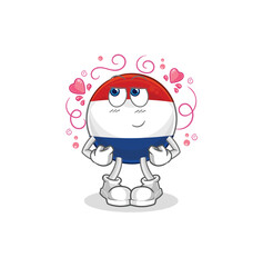 Netherlands shy vector. cartoon character