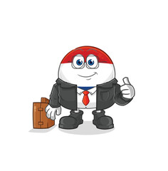 Netherlands office worker mascot. cartoon vector