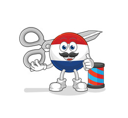 Netherlands barber cartoon. cartoon mascot vector